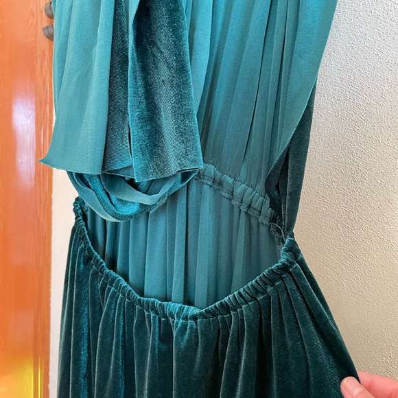 Scholle Dress Emerald Green Velvet Long Infinity Wrap Dress Bridesmaid Party - Picture 9 of 13